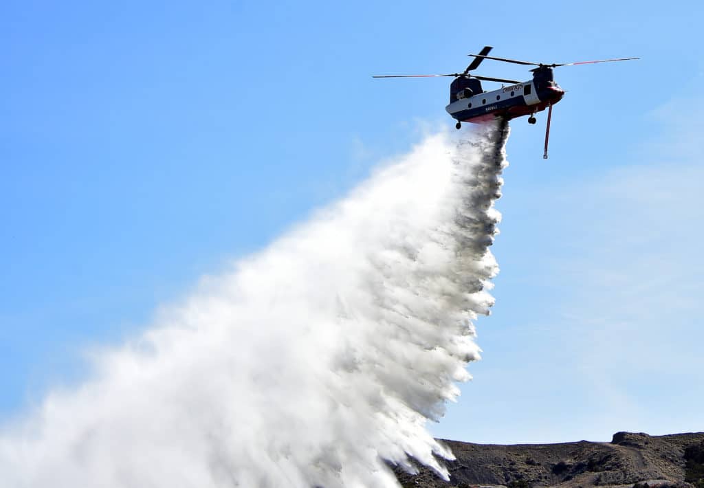 CH-47D Tank Ship (helitanker) dumping water 