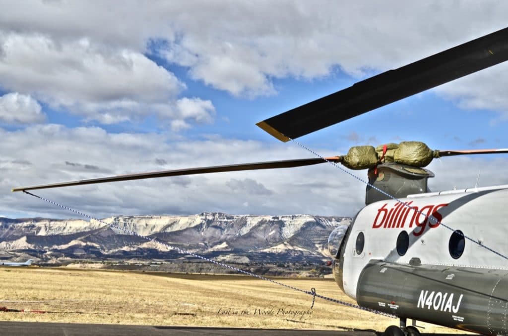 Side view of CH-47D helicopter