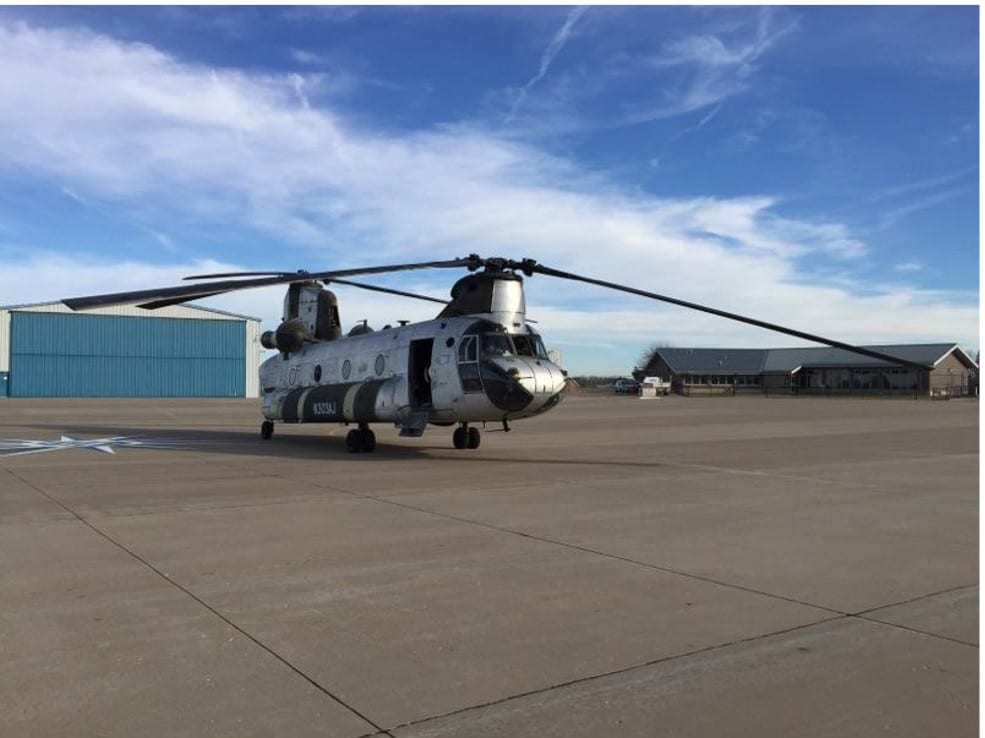 Chinook Helicopter after auction purchase
