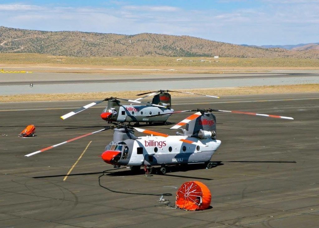 Two Chinook helicopters prepared to deploy