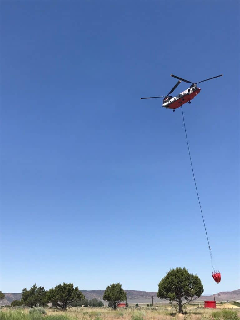 Chinook helicopter bucket ship