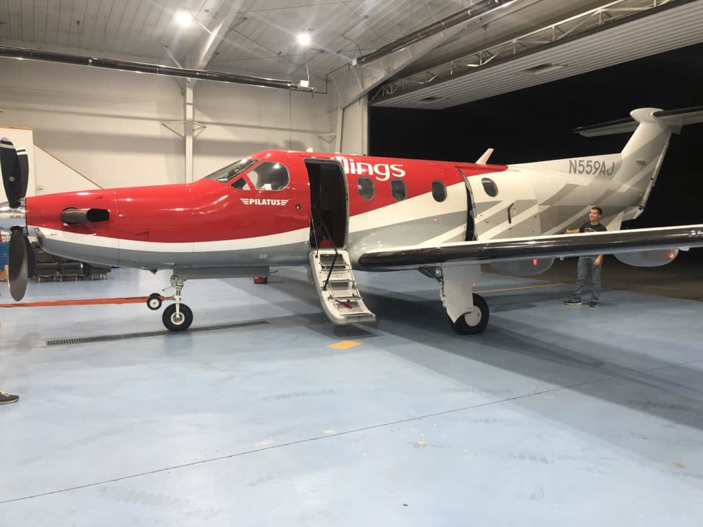 PC_12 Pilatus aircraft in hanger